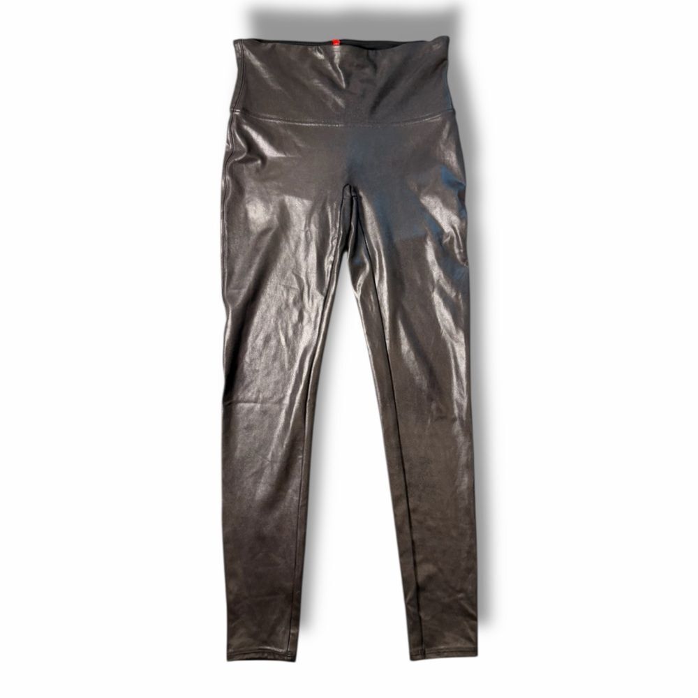 Spanx Women's Faux Leather Leggings Black Size Large EUC